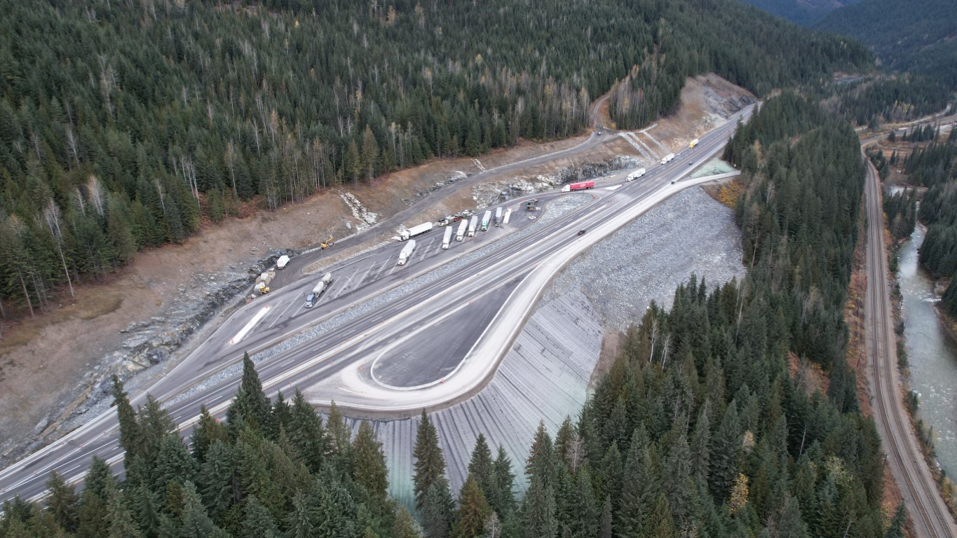 An aerial image of Illecillewaet Brake Check