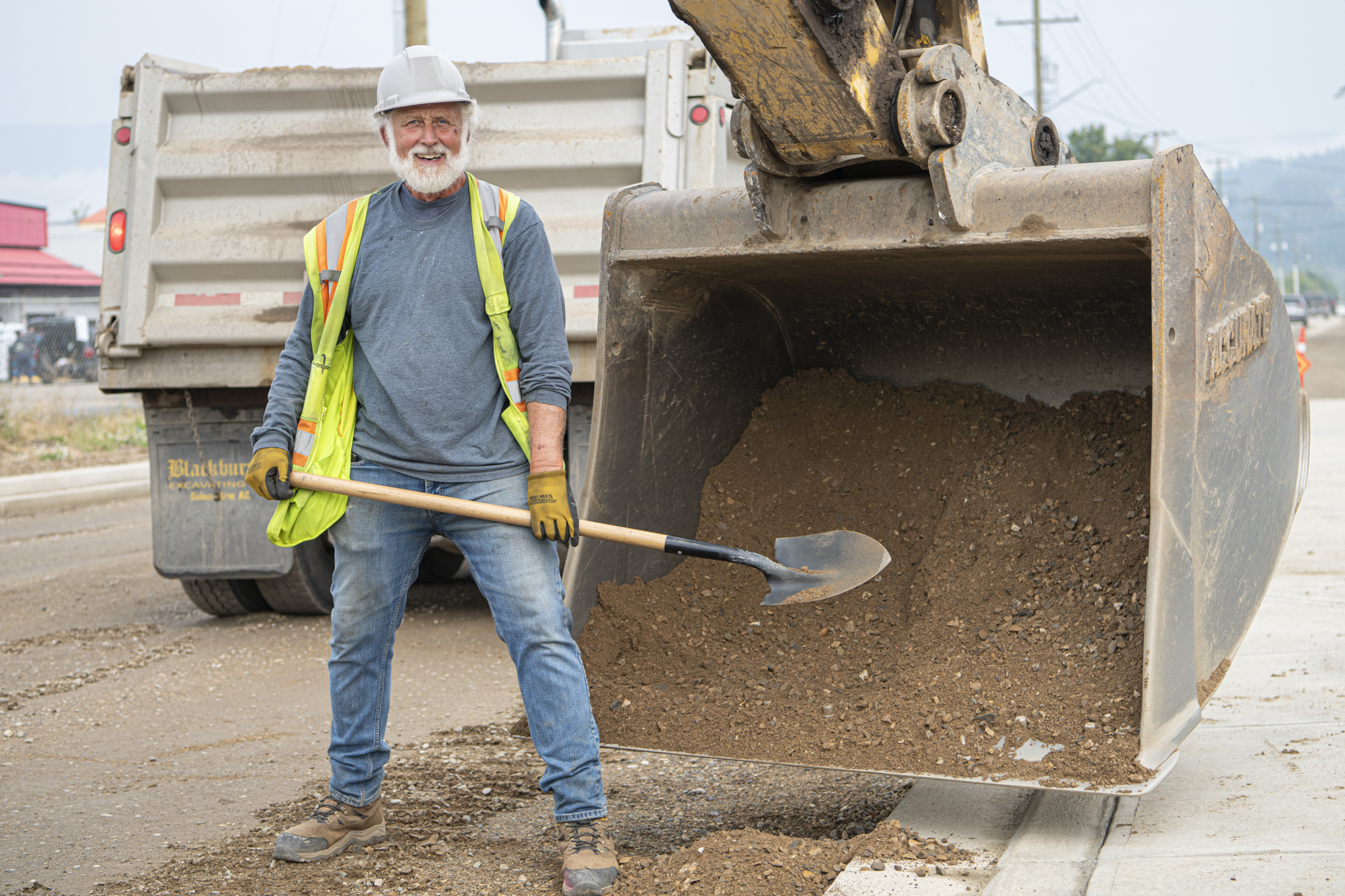 Glen, Construction Craft Worker, Salmon Arm holding a shovel
